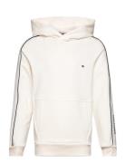 Tape Regular Hoodie Tops Sweatshirts & Hoodies Hoodies White Tommy Hilfiger