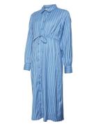 Mliman Lia Stripe L/S Wo Midi Dress 2F Dresses Shirt Dresses Blue Mamalicious