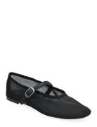 Mesh Ballet Flats With Strap And Buckle Ballerinasko Ballerinaer Black Mango