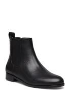 Brylee Burnished Leather Bootie Shoes Boots Ankle Boots Ankle Boots Flat Heel Black Lauren Ralph Lauren