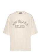 Graphic Jersey Over D T-Shirt Sport T-shirts & Tops Short-sleeved Cream New Balance