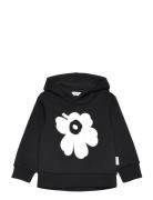 Ruutu Unikko Placement I Tops Sweatshirts & Hoodies Hoodies Black Marimekko