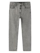 Nlmt Izza Dnm Dad Straight Pant Noos Bottoms Jeans Wide Jeans Grey LMTD