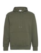 Slhreg-Dan Sweat Hood Tops Sweatshirts & Hoodies Hoodies Khaki Green Selected Homme