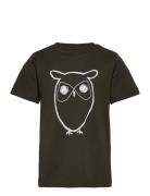 Big Owl T-Shirt - Gots/Vegan Tops T-Kortærmet Skjorte Black Knowledge Cotton Apparel