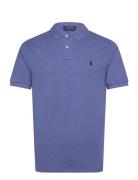 Slim Fit Mesh Polo Shirt Tops Polos Short-sleeved Blue Polo Ralph Lauren