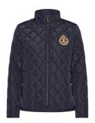 Crest-Patch Quilted Mockneck Jacket Quiltet Jakke Navy Lauren Ralph Lauren