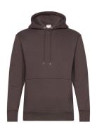 Slhreg-Dan Sweat Hood Tops Sweatshirts & Hoodies Hoodies Brown Selected Homme