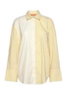 Sgmia, 2119 Poplin Lurex Tops Shirts Long-sleeved Yellow STINE GOYA