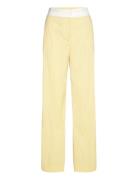 Sgbibbi, 2119 Poplin Lurex Bottoms Trousers Straight Leg Yellow STINE GOYA