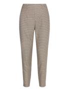 Objlisa Slim Pant Aop Noos Bottoms Trousers Slim Fit Trousers Beige Object