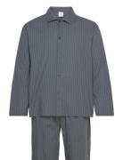 L/S Button Down Pant Set Pyjamas Nattøj Grey Calvin Klein