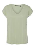 Vmfilli Ss V-Neck Tee Ga Noos Tops T-shirts & Tops Short-sleeved Green Vero Moda