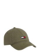 Tjm Elongated Flag Denim Cap Accessories Headwear Caps Green Tommy Hilfiger