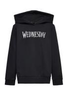 Nlfsille Wednesday Sweat Wh Bru Sky Tops Sweatshirts & Hoodies Hoodies Black LMTD