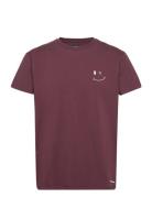 Patrick Organic Tee Tops T-Kortærmet Skjorte Burgundy Clean Cut Copenhagen