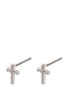 Clara Recycled Crystal Cross Earrings Accessories Jewellery Earrings Studs Silver Pilgrim