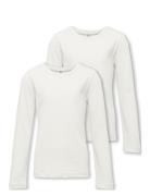 Kognew Only L/S Tee Jrs 2-Pack Tops T-shirts Long-sleeved T-Skjorte White Kids Only