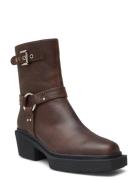 Stb-Amina Biker Shoes Boots Ankle Boots Ankle Boots Flat Heel Brown Shoe The Bear