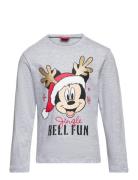 Tshirt Tops T-shirts Long-sleeved T-Skjorte Grey Mickey Mouse