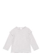 Striped Long Sleeves T-Shirt Tops T-shirts Long-sleeved T-Skjorte White Mango