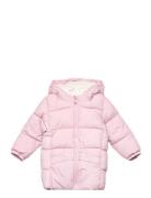 Padded Anorak With Shearling Lining Foret Jakke Pink Mango