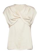 Fleur - Fluid Viscose Rd Tops Blouses Short-sleeved Cream Day Birger Et Mikkelsen