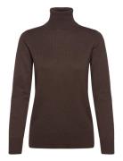 J2046, Milasz Rollneck Pullover Tops Knitwear Turtleneck Brown Saint Tropez