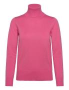 J2046, Milasz Rollneck Pullover Tops Knitwear Turtleneck Pink Saint Tropez