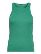 Katybb Rib Tank Top Tops T-shirts & Tops Sleeveless Green Bruuns Bazaar