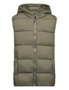 Padded Fleece Gilet Foret Vest Khaki Green Mango