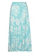 Floral Long Skirt Lang Nederdel Blue Mango