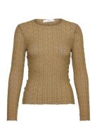 Long-Sleeved T-Shirt With Ruffles Tops T-shirts & Tops Long-sleeved Beige Mango