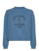 Polo Bear Over Fleece Crewneck Tops Sweatshirts & Hoodies Sweatshirts Blue Polo Ralph Lauren