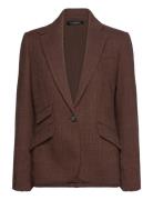 Cotton-Blend Oxford Blazer Blazers Single Breasted Blazers Brown Lauren Ralph Lauren