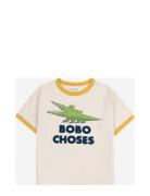 Talking Crocodile T-Shirt Tops T-Kortærmet Skjorte White Bobo Choses