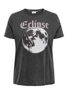 Carmiko Luna Life Ss Reg Tee Jrs Tops T-shirts & Tops Short-sleeved Grey ONLY Carmakoma