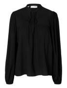 Slfkaterine Ls Tie Top B Tops Blouses Long-sleeved Black Selected Femme