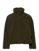 Faux Shearling Jacket Jakke Green Mango