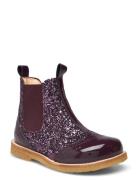 Booties - Flat - With Elastic Boots Støvler Purple ANGULUS