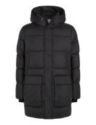 Long Hooded Quilt Puffer Mw Uldfrakke Frakke Black Calvin Klein