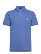 Slim Fit Mesh Polo Shirt Designers Knitwear Short Sleeve Knitted Polos Blue Polo Ralph Lauren