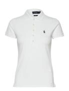 Slim Fit Stretch Polo Shirt Tops T-shirts & Tops Polos White Polo Ralph Lauren