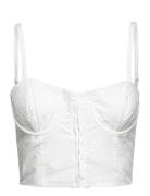 Iva Broderie Cot Crop Top Tops Crop Tops Sleeveless Crop Tops White French Connection