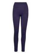 Seamless Soft Rib Tights Sport Running-training Tights Seamless Tights Purple Röhnisch