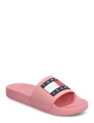 Tommy Jeans Flag Pool Slide Shoes Summer Shoes Sandals Pool Sliders Pink Tommy Hilfiger