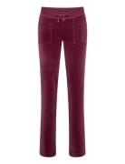 Del Ray Classic Velour Pant Pocket Design Beach Sand Bottoms Trousers Joggers Burgundy Juicy Couture