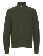 Bhcodford Fullzip Knit Noos Tops Knitwear Full Zip Jumpers Khaki Green Blend