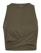 Studio Cross Tank Sport Crop Tops Sleeveless Crop Tops Khaki Green Björn Borg