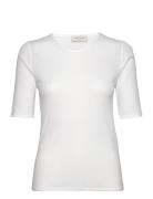 Lyocell Rib Tee Designers T-shirts & Tops Short-sleeved White House Of Dagmar